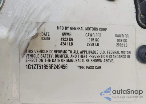 2006 Chevrolet Malibu Lt from USA, damaged, VIN 1G1ZT51856F249456